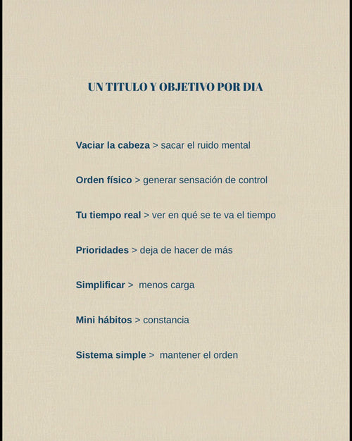Método SERENATA: "Ordena tu vida" (Guía de 7 días)